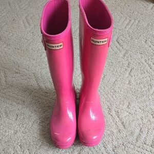 Hunter Pink Sparkle Tall Boots Girls 5. EU 35/36